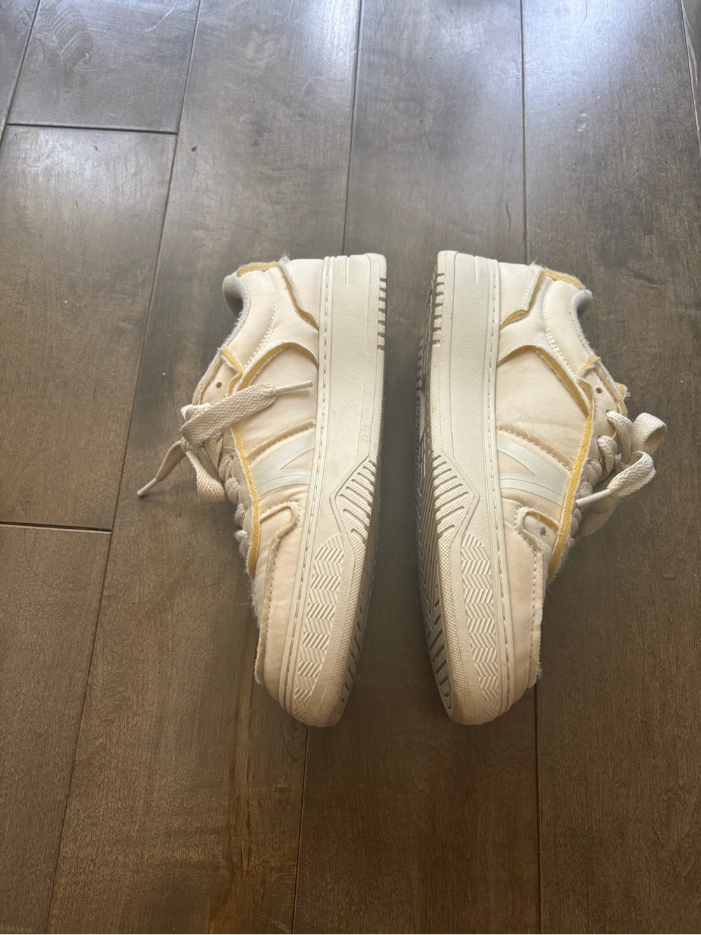 Lacoste Cream and White Athletic Sneakers